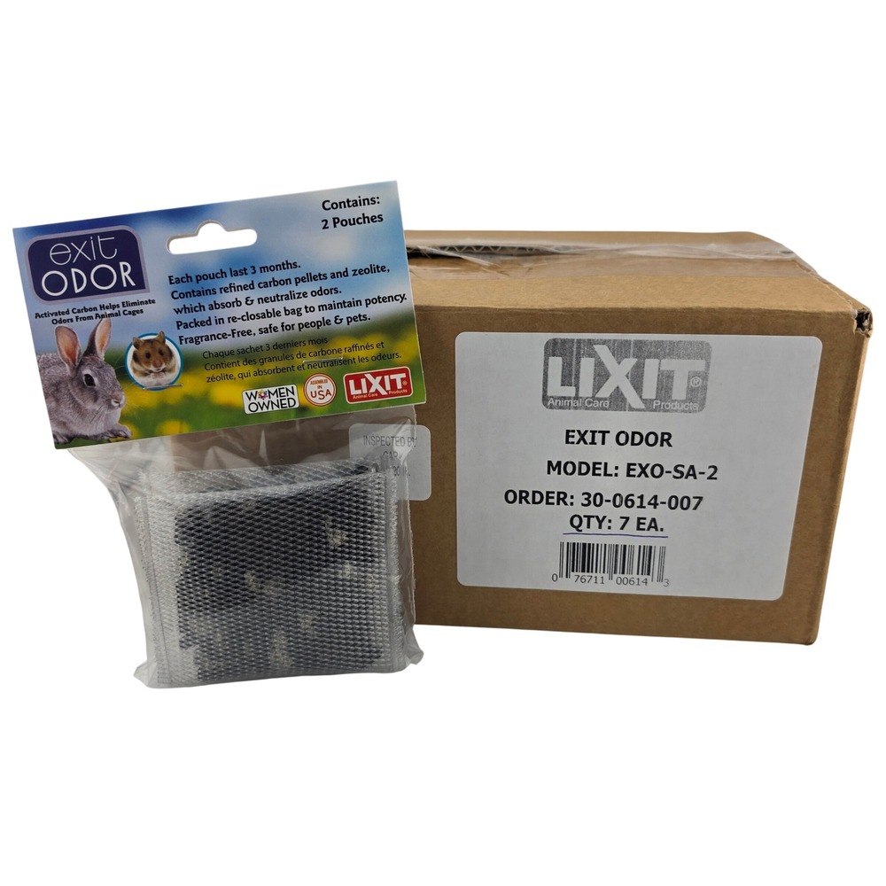 Lixit Exit Odor Activated Carbon Zeolite 7 Packs 14 Pouches EXO-SA-2 NEW‎